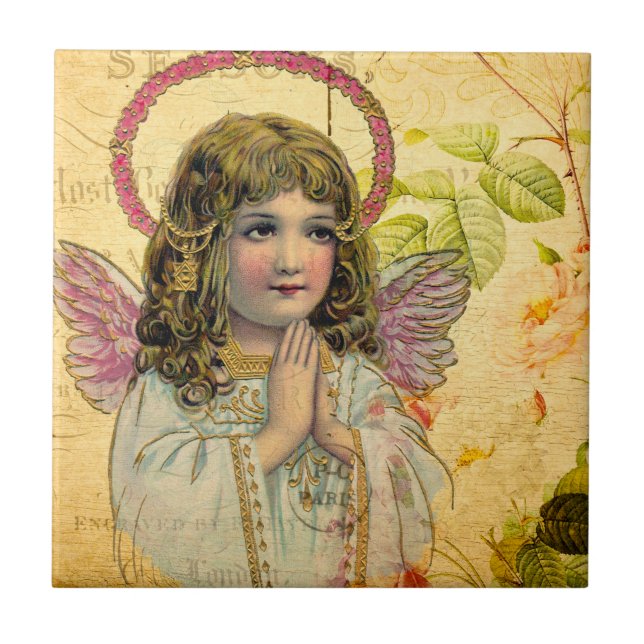Vintage Angels Ceramic Tile (Front)