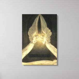 Vintage Angels Hovering Over Jesus Christ Canvas Print