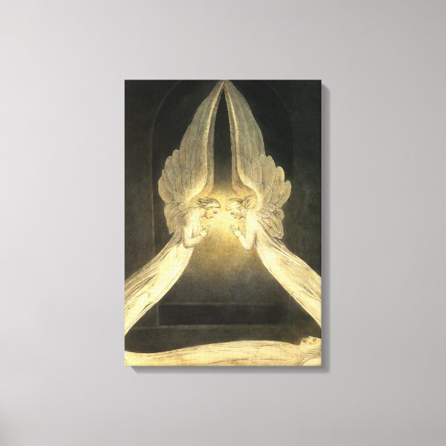 Vintage Angels Hovering Over Jesus Christ Canvas Print (Front)