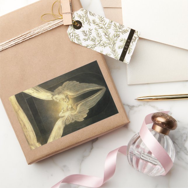 Vintage Angels Hovering Over Jesus Christ Sticker (Gifting)