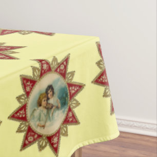 Vintage Angels in Stars Tablecloth