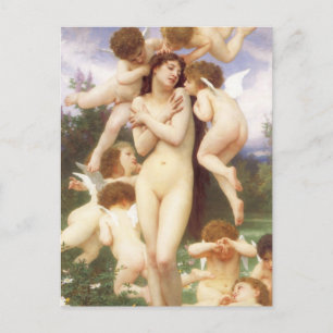 Vintage Angels, Return of Spring by Bouguereau Postcard