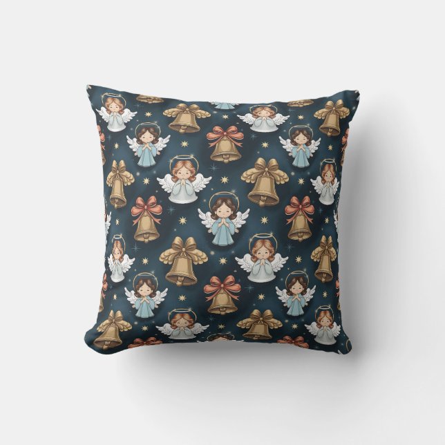 Vintage Angels Throw Pillow (Front)