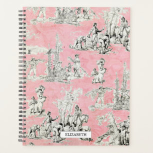Vintage anglais Garden Pink & Black Toile Planner