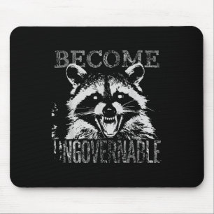 Vintage Angry Raccoon Become Ungovernable Trash Pa Mouse Pad