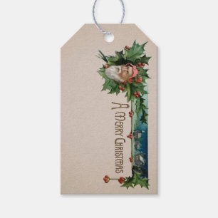 Vintage Angry Santa Gift Tag