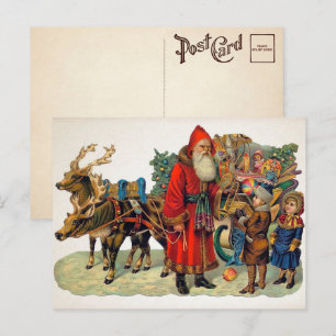 Vintage Angry Santa Postcard