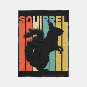 Vintage Animal Earth Day Retro Squirrel Fleece Blanket