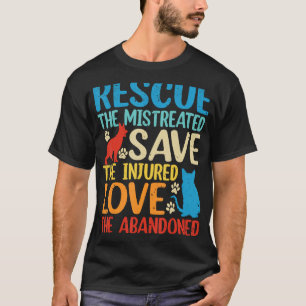 Vintage Animal Rescue Dog Cat  Costume Pet Owners T-Shirt