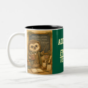 Vintage Animal Teacher Back to School Two-Tone Coffee Mug