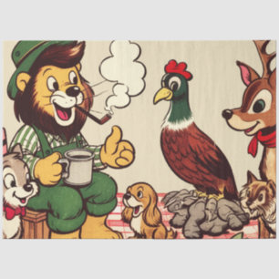 Vintage Animals Comics Tissue Paper