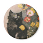 Vintage Animals, Cute Victorian Kitten and Flowers