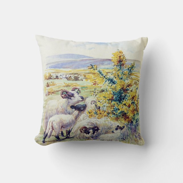 vintage animals english countryside pillow cushion (Front)