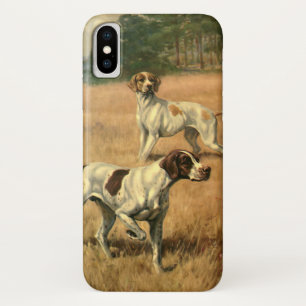 Vintage Animals, Pointer Dogs Hunting in a Field Case-Mate iPhone Case