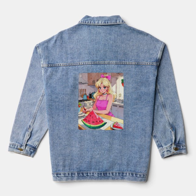 Vintage Anime Denim Jacket (Back)