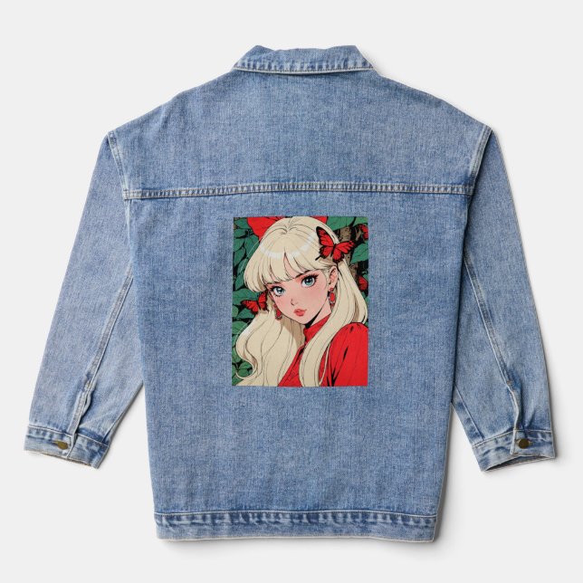 Vintage Anime Denim Jacket (Back)