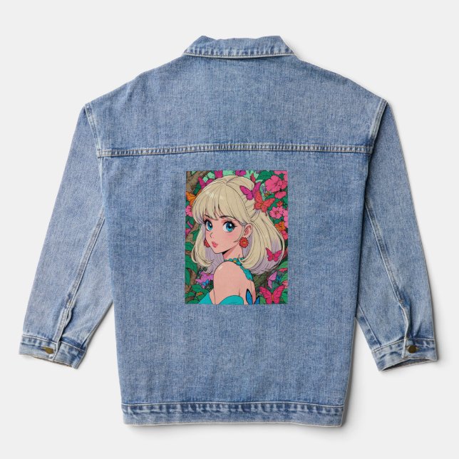 Vintage Anime Denim Jacket (Back)