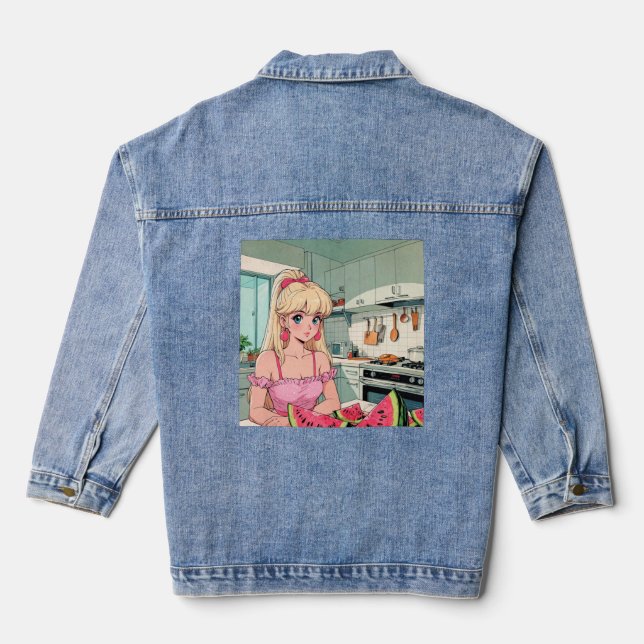 Vintage Anime Denim Jacket (Back)
