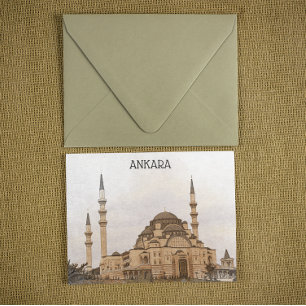 Vintage Ankara Turkey Kocatepe Mosque View Postcard
