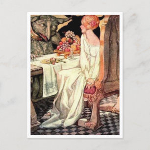 Vintage Anne Anderson Beauty and the Beast Postcard