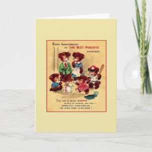 Vintage Anniversary Card For Parents