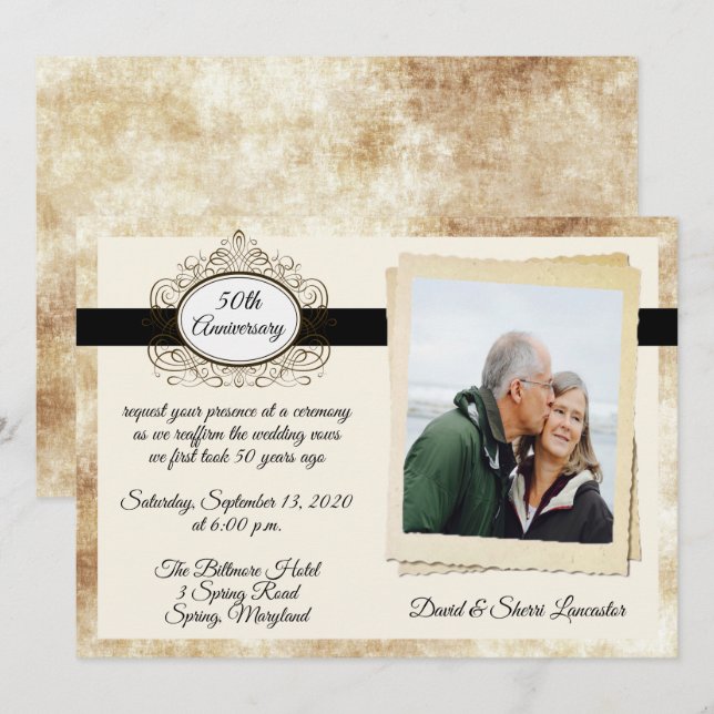 Vintage Anniversary Celebration Invitation (Front/Back)