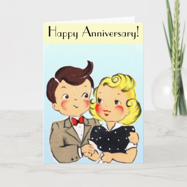 Vintage Anniversary Couple Card (Front)