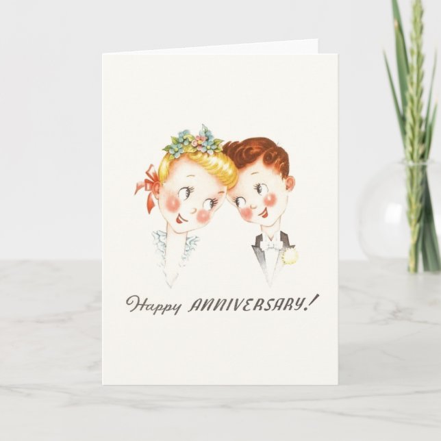 Vintage Anniversary Greeting Card (Front)