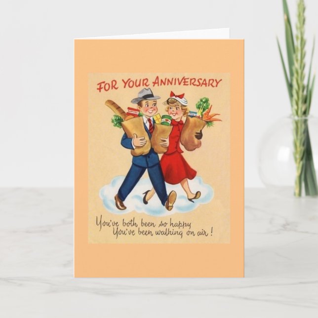 Vintage Anniversary Greeting Card (Front)