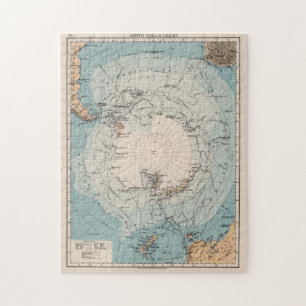 Vintage Antarctica Exploration Routes Map (1906) Jigsaw Puzzle
