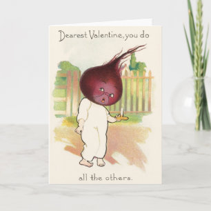 Vintage Anthropomorphic Beet Valentine Holiday Card