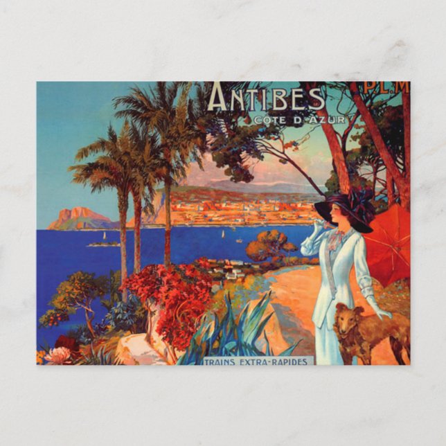 Vintage Antibes Cote D'Azur Travel Postcard (Front)
