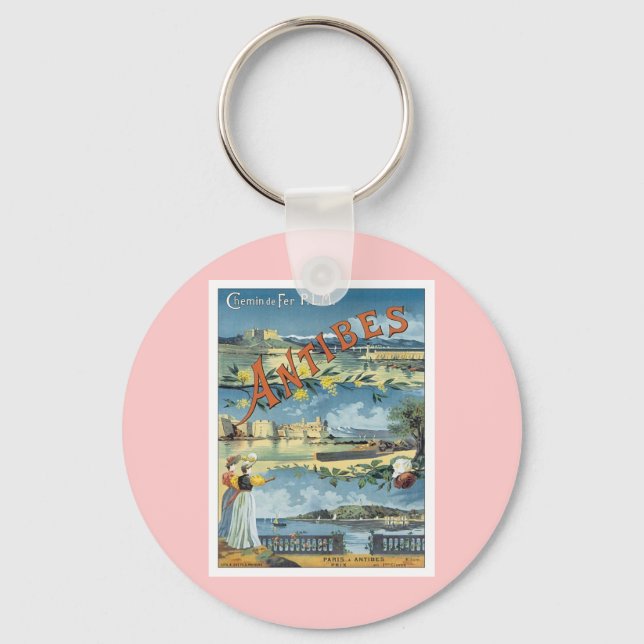 Vintage Antibes Mediterranean Keychain (Front)