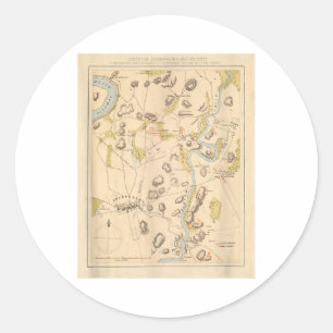 Vintage Antietam Battlefield Map (1864)  Classic Round Sticker