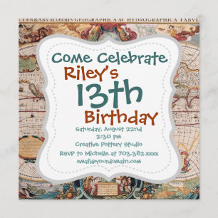 Vintage Antique Ancien Monde Carte Design Imprimé