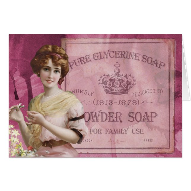 Vintage Antique Art Deco Lady Soap Advertisement (Front Horizontal)