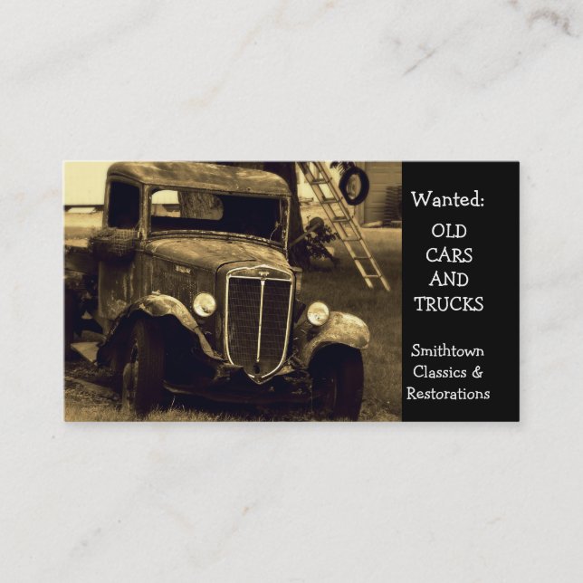 Vintage Antique Automobile Restoration Business Card (Front)