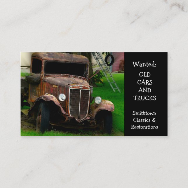 Vintage Antique Automobile Restoration Business Card (Front)