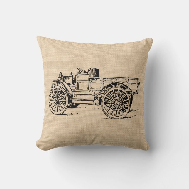 Vintage Antique Automobile Truck Custom Pillow (Front)