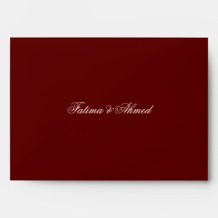 Vintage Antique Baroque Gold Burgundy Red Wedding Envelope
