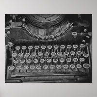 Vintage Antique Black And White Typewriter