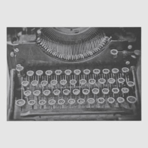 Vintage Antique Black And White Typewriter Tissue Paper