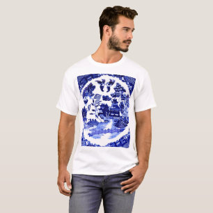 Vintage Antique Blue Willow Pattern circa 1790 T-Shirt