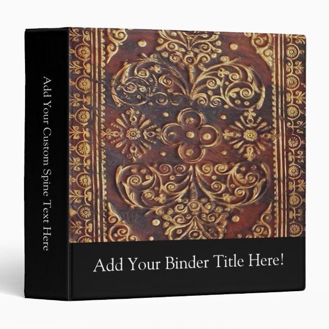 Vintage Antique Book Image Binder (Front/Spine)