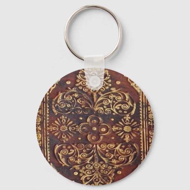 Vintage Antique Book Image Keychain (Front)