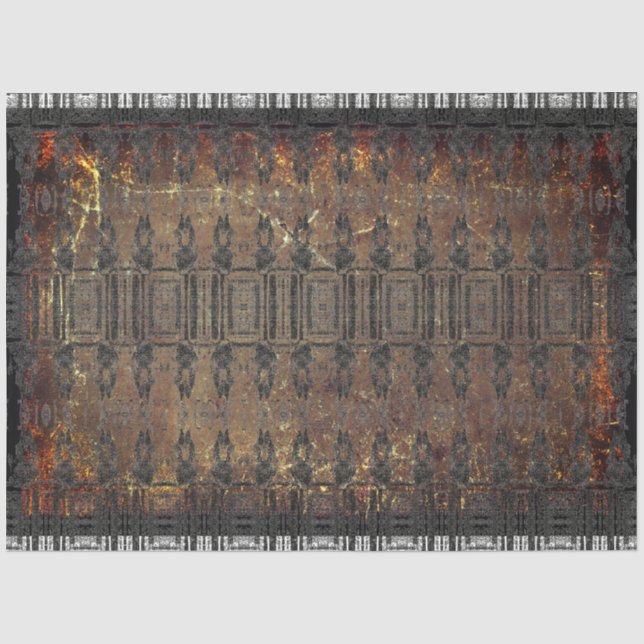 Vintage Antique Brown Black Texture Pattern Tissue Paper (Front)