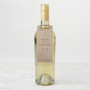 Vintage Antique Brown & White Golf Fundraiser Bottle Tag