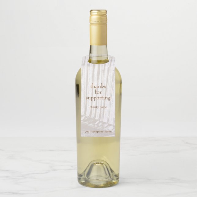 Vintage Antique Brown & White Golf Fundraiser Bottle Tag (On Bottle)