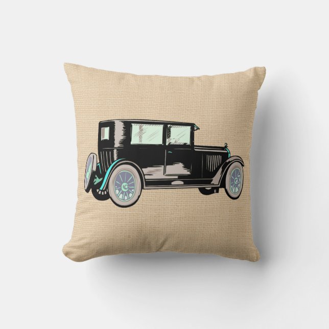 Vintage Antique Car Automobile Custom Pillow (Front)