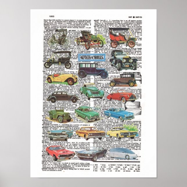 Vintage antique car poster  (Devant)